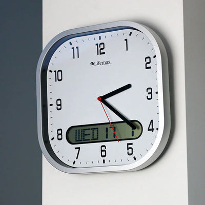 Clear Time Day Date Wall Clock