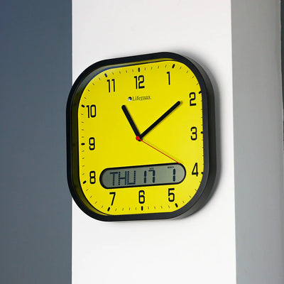 Clear Time Day Date Wall Clock