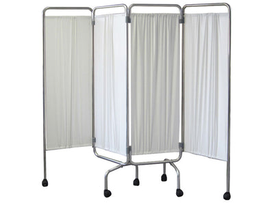4 Fold Medical Screen with Castors