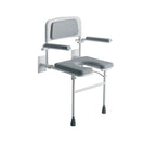 Padded Wall Mounted Seat with Arms and Back