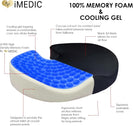 Cooling Gel Seat 100% Memory Foam Cushion - Orthopedic Cushion for Sitting - Coccyx Pain Relief Cushion - Sciatica Pain Relief Cushion - Memory Foam Cushions for Chairs - Black 3D Mesh
