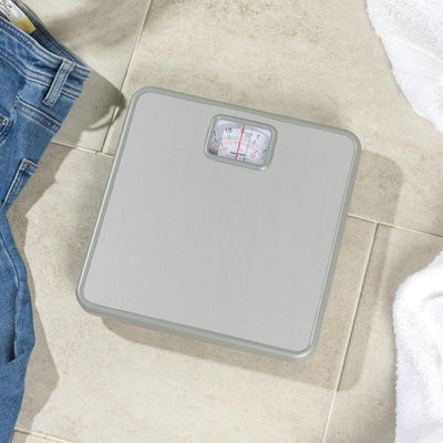 Salter Mechanical Bathroom Scale – Weighing Scales For Body Weight, Max 120 KG Capacity, Non-Slip Platform, Easy Read Rotating Dial, Display Size 6.3 x 3.7 cm, No Batteries Needed, Weigh In kg/st/lbs