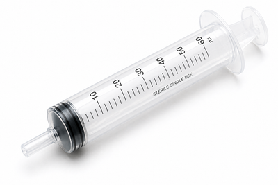 Sterile Hypodermic Syringes for single use - 60ml Luer Slip (Box of 100)