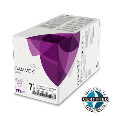 GAMMEX Latex Moisturizing Latex - Powder-Free Surgical Glove (50 Pairs)