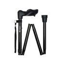 Black Short Anatomical Handle Folding Stick