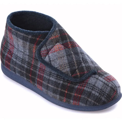Robbie Slippers - Navy Russet Check - Size 10