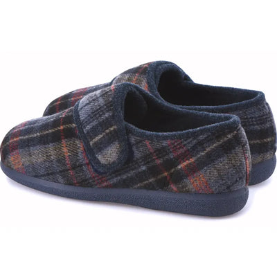 Reggie Slippers - Navy Russet Check - Size 8