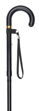 Classic Black Crook Handled Folding Walking Stick