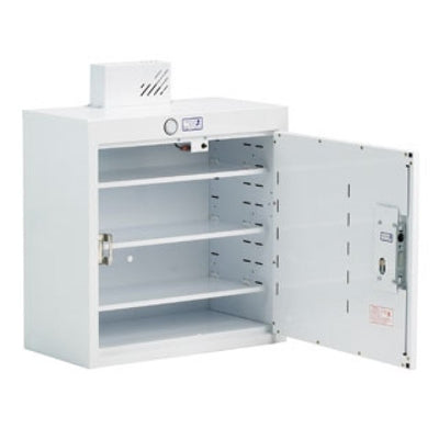 Bristol Maid Drug Cabinet 500x300x600mm Single Door, Light, 3 Full Shelves, 24 Nomad Capacity