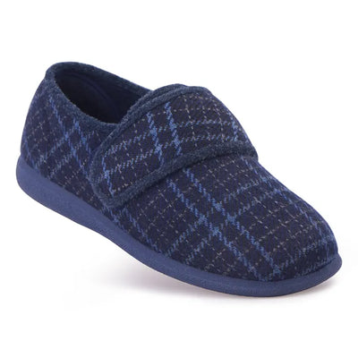 Reggie Slippers - Navy Checker - Size 10