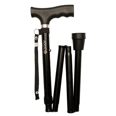 Economy Black Folding Adjustable Walking Stick