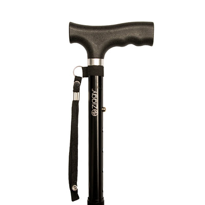 Economy Black Folding Adjustable Walking Stick