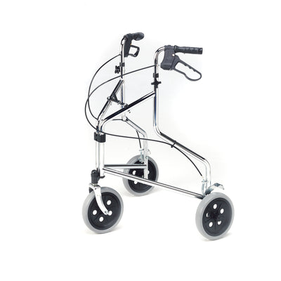 Chrome Tri-Wheeled Walker with Loop Brakes