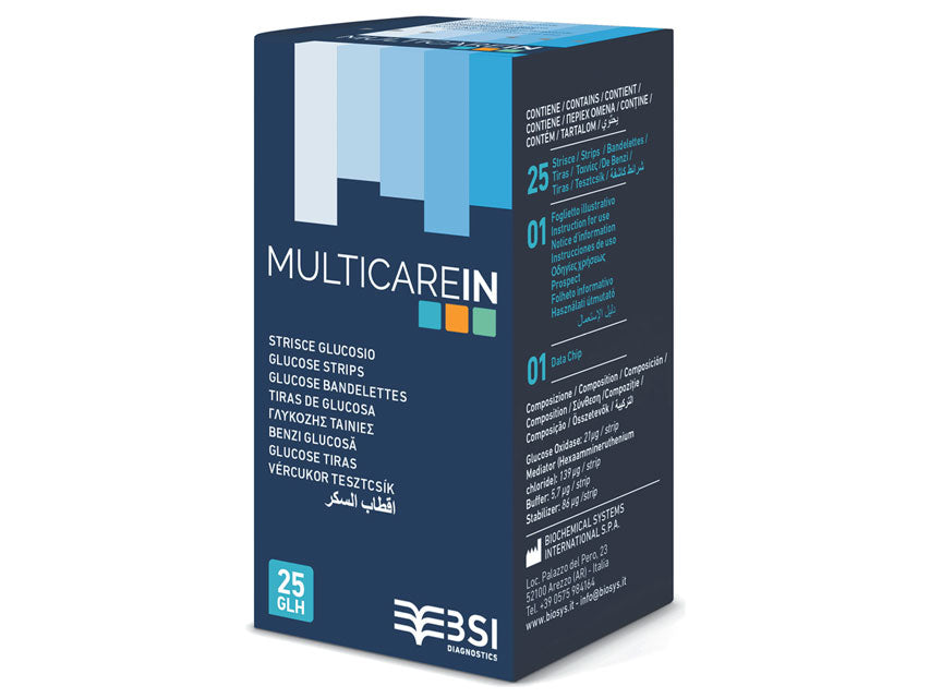 MULTICAREIN Glucose Strips (Pack of 50) - Mediworld Ltd